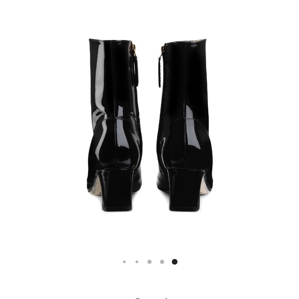 GUCCI 100% authentic,Bootie Leather Vitello Vernice, soft Nero Marmont, GG NWT - Picture 10 of 16